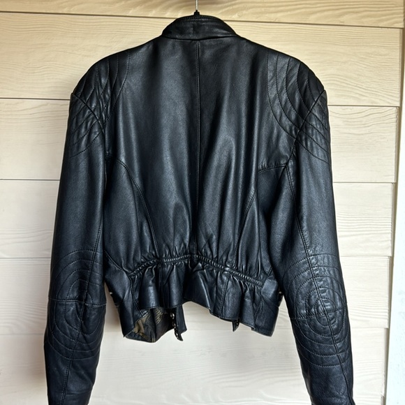 Imagio Speciale pee voi worn soft leather motorcycle jacket.  Size Lg. - Picture 4 of 4